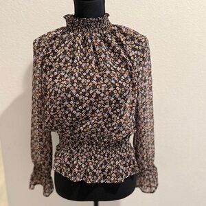 Elegant Floral Ruffle Blouse